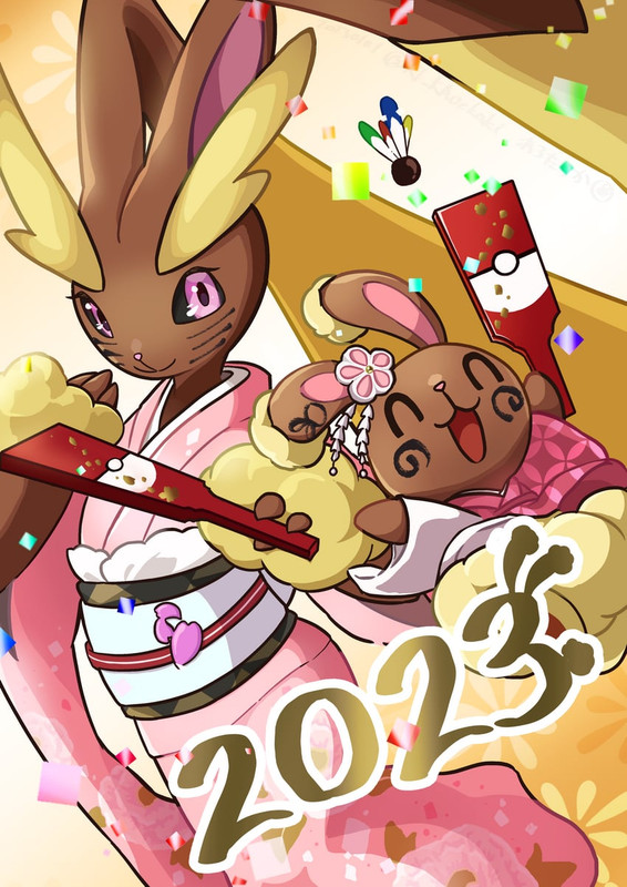 lopunny-and-buneary-pokemon-drawn-by-aru