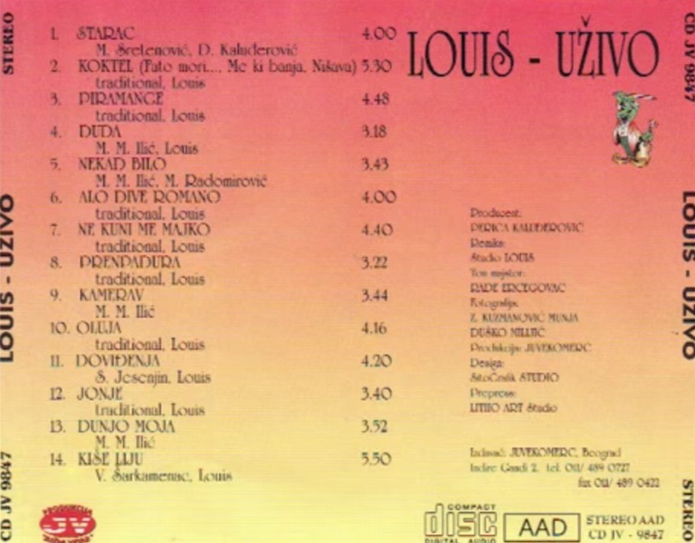 Ljubisa Stojanovic Louis - 1998 - Uzivo - zadnja