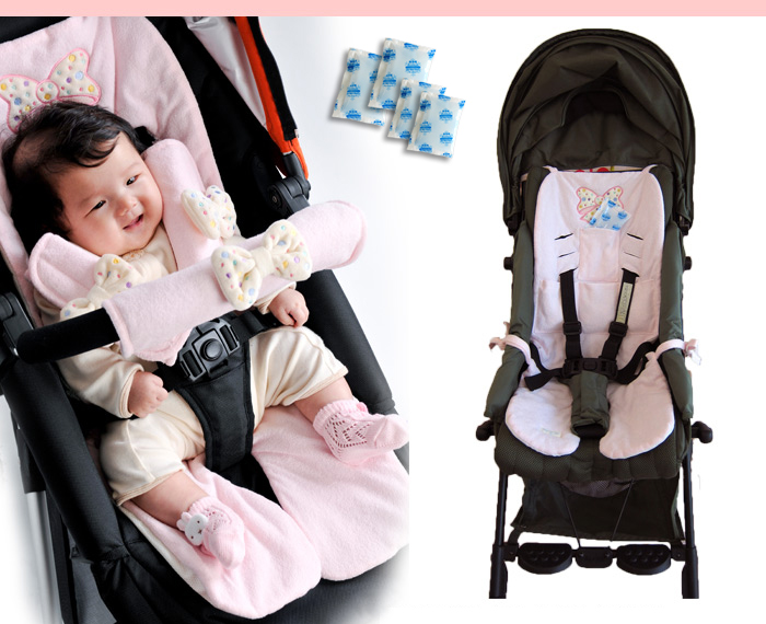 Passeggino per Bambini Small con Custodia Grigio e Rosa Nunù