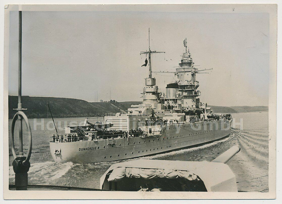 116532, Pressefoto- Schlachtschiff DUNKERQUE, Schlachtschiff Dünkirchen, 1940