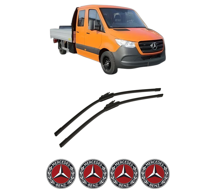 Set stergatoare auto MERCEDES-BENZ SPRINTER 3,5-t Platform/Chassis (B907, B910) din 2018-2024, pentru parbriz auto, 2 bucati, Bosch Aerotwin, din cauciuc siliconat rezistent, 4 Stickere Auto MERCEDES-BENZ