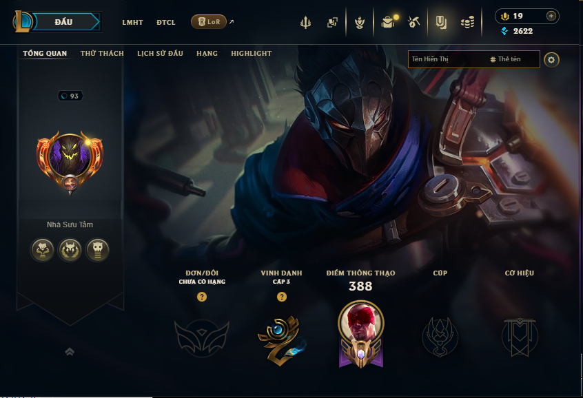 Acc LMHT # - Không Khung