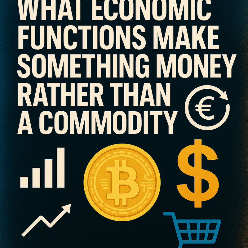What economic functions make something money rather than a commodity