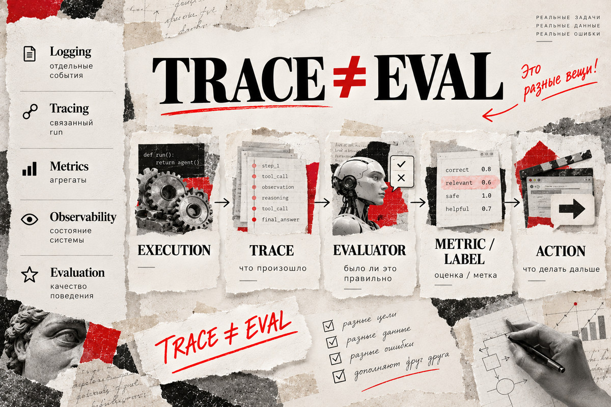 Разница между tracing и evaluation при оценке работы ИИ-агента