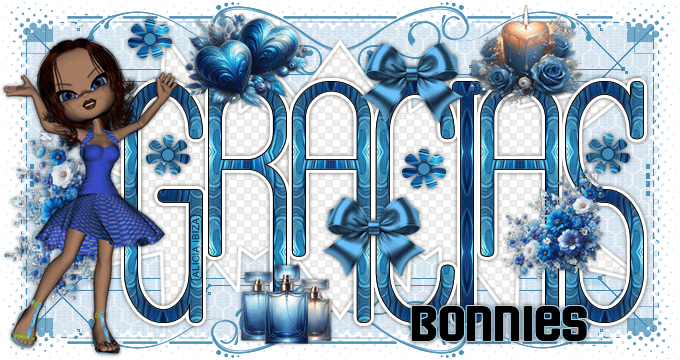 Gracias Composition en Bleu bonnies