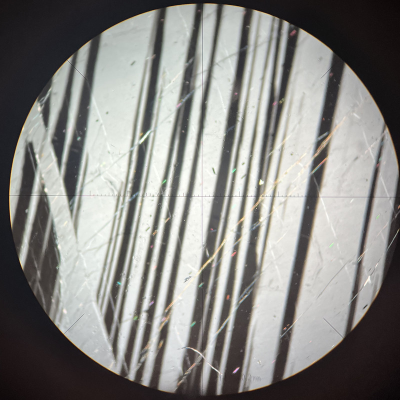 labradorite under a polarizing light microscope