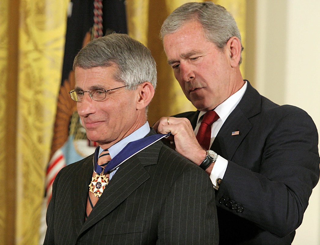 George W Bush presented Anthony Fauci with the Presidential Medal of Freedom in 2008