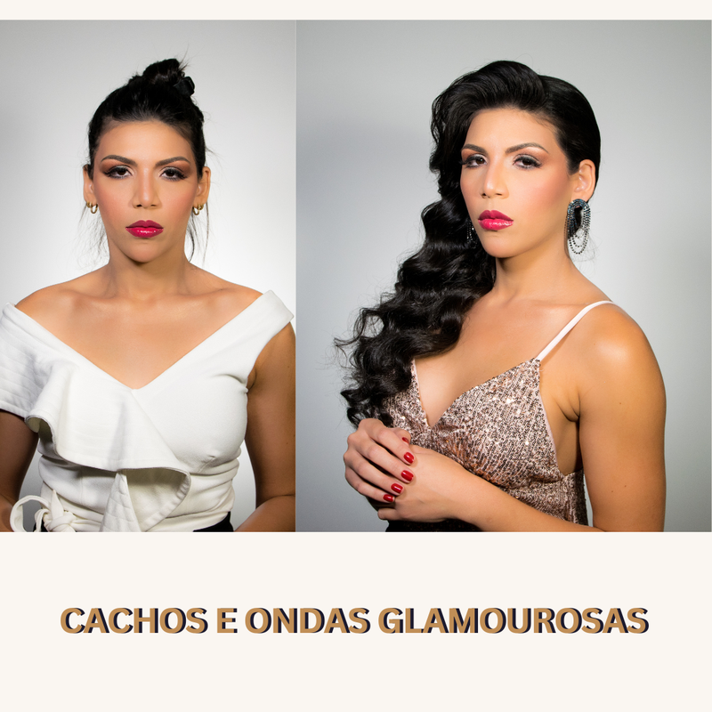 Produção de cachos e ondas glamourosos