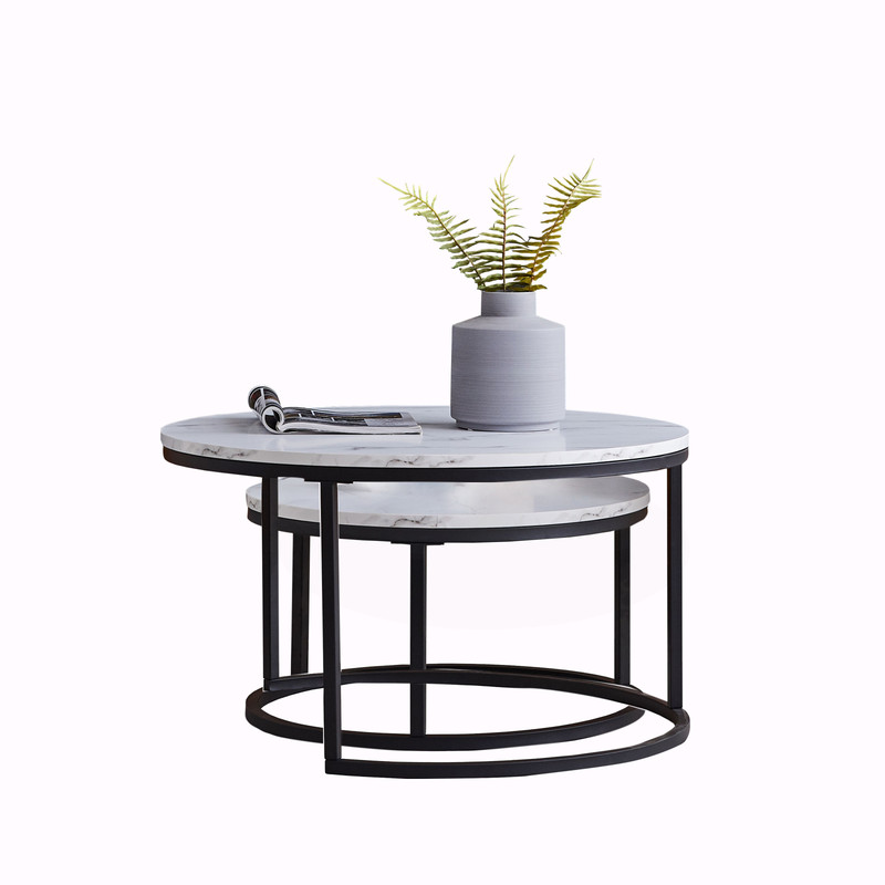 Table basse aspect marbre