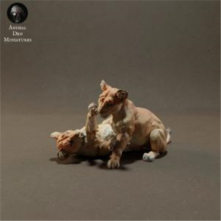 Lion Cubs Playing – 3D Print Model