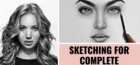 In-Depth pencil art: Sketching complete portrait with eyes, nose, ears, hairs & skin | Sketching Ide