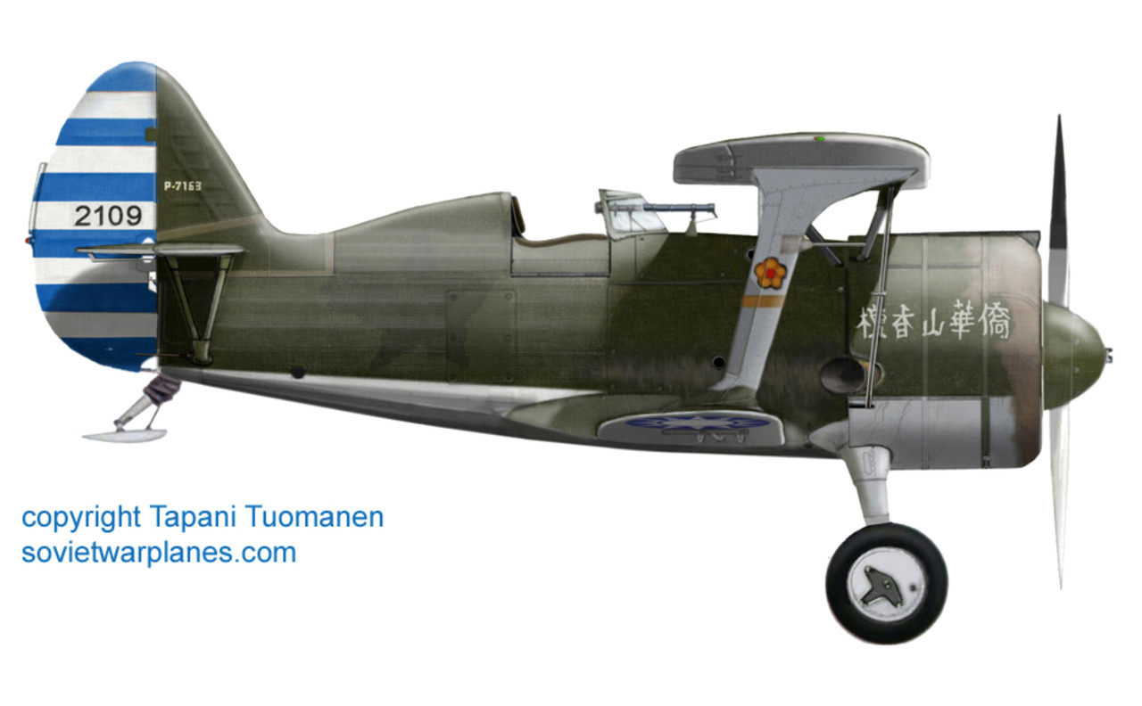 CAF-Polikarpov-I-153-Chinese-army-sn-2109-P-7163-flown-by-ace-Liu-Chi-Sheng-July-1939-China-0A