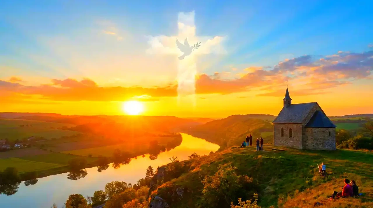 amanecer tranquilo con cielo iluminado simbolizando paz y esperanza en Dios