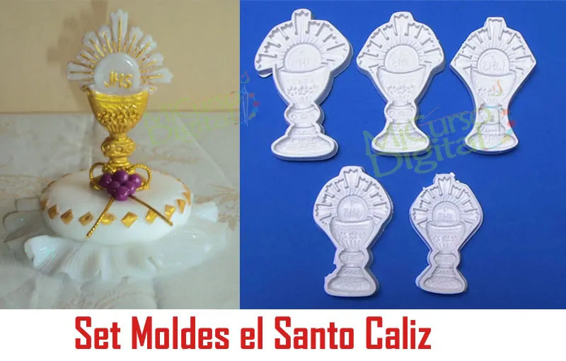 Molde Caliz en Plástico para recordatorio de bautizo comunión 5pz