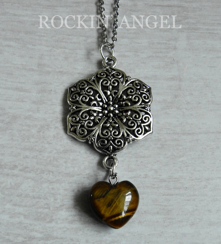 925 Antique Silver Plt Celtic Heart Knot Pendant Necklace ladies Gift