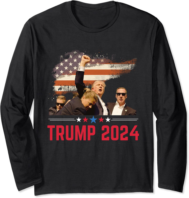 Trump For President In 2024 Trending Theme Long Sleeve Tshirt