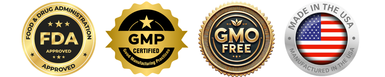 FDA GMP Non-GMO Made in USA Seals