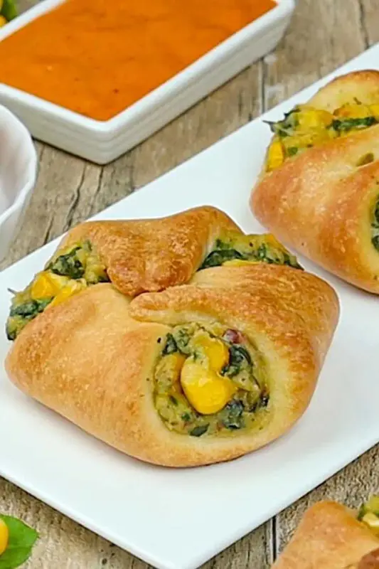 Spinach and Corn Parcels