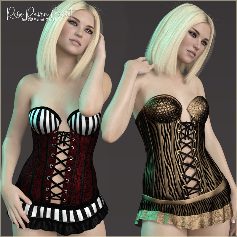 Rose Raven Corset for G8F and G8.1F