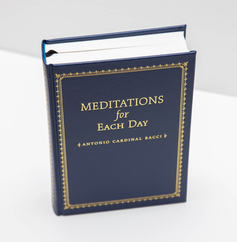 Sewn binding and pages of Meditations For Each Day