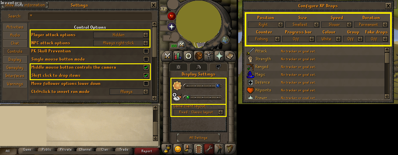 Settings Setup Combined