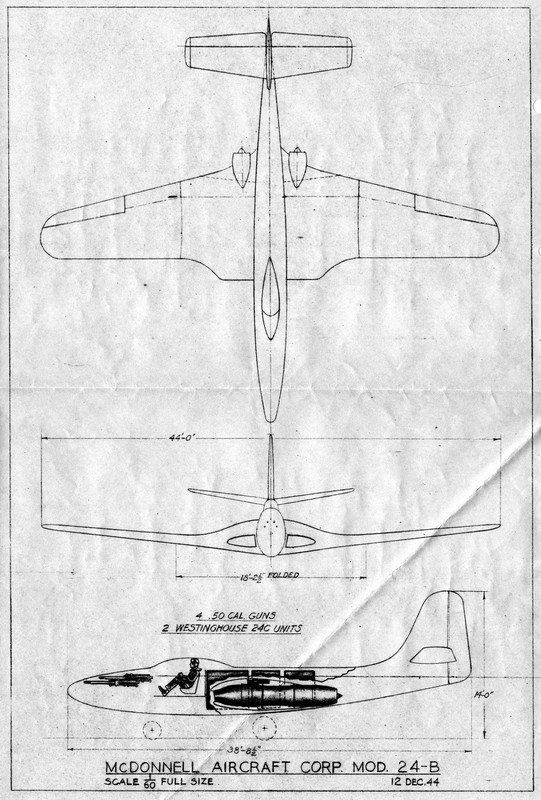 McDonnell Model 24-B Drawing (12 December 1944)