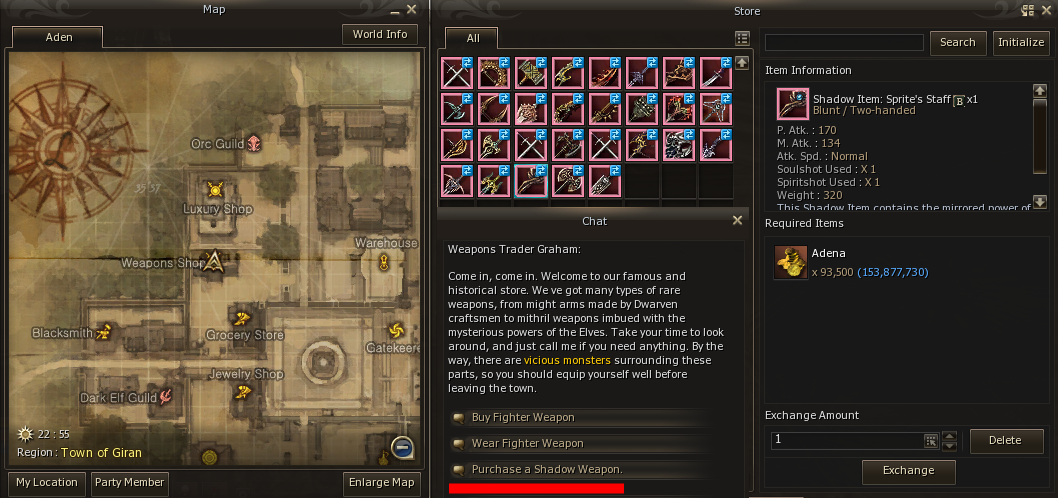 Shadow B Grade Weapons