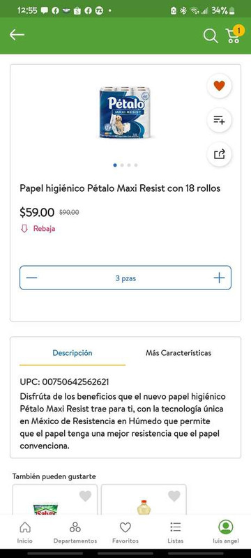 Walmart: 18 ROLLOS PETALO MAXI RESIST 