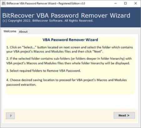 BitRecover VBA Password Remover Wizard 3.1 BitRecover VBA Password Remover Wizard 3.1