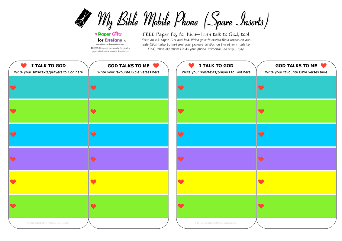 PGFE Bible Phone Paper Toy Inserts3A4