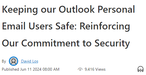 Keeping our Outlook Personal Email Users Safe
