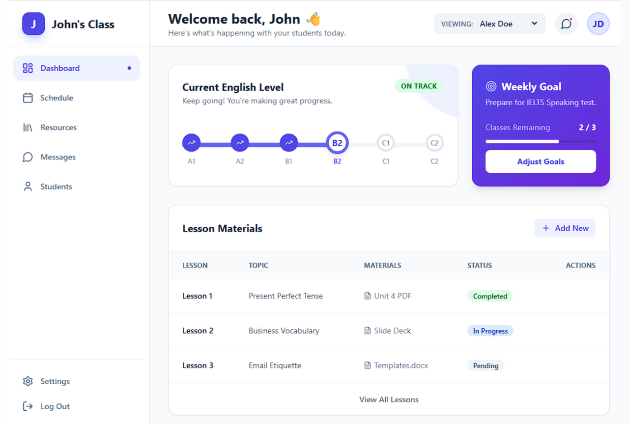 Student dashboard