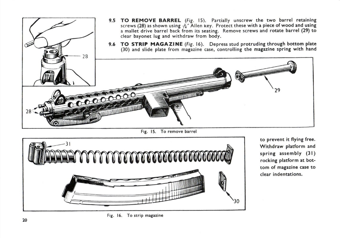 Sterling sub-machine gun user handbook 20