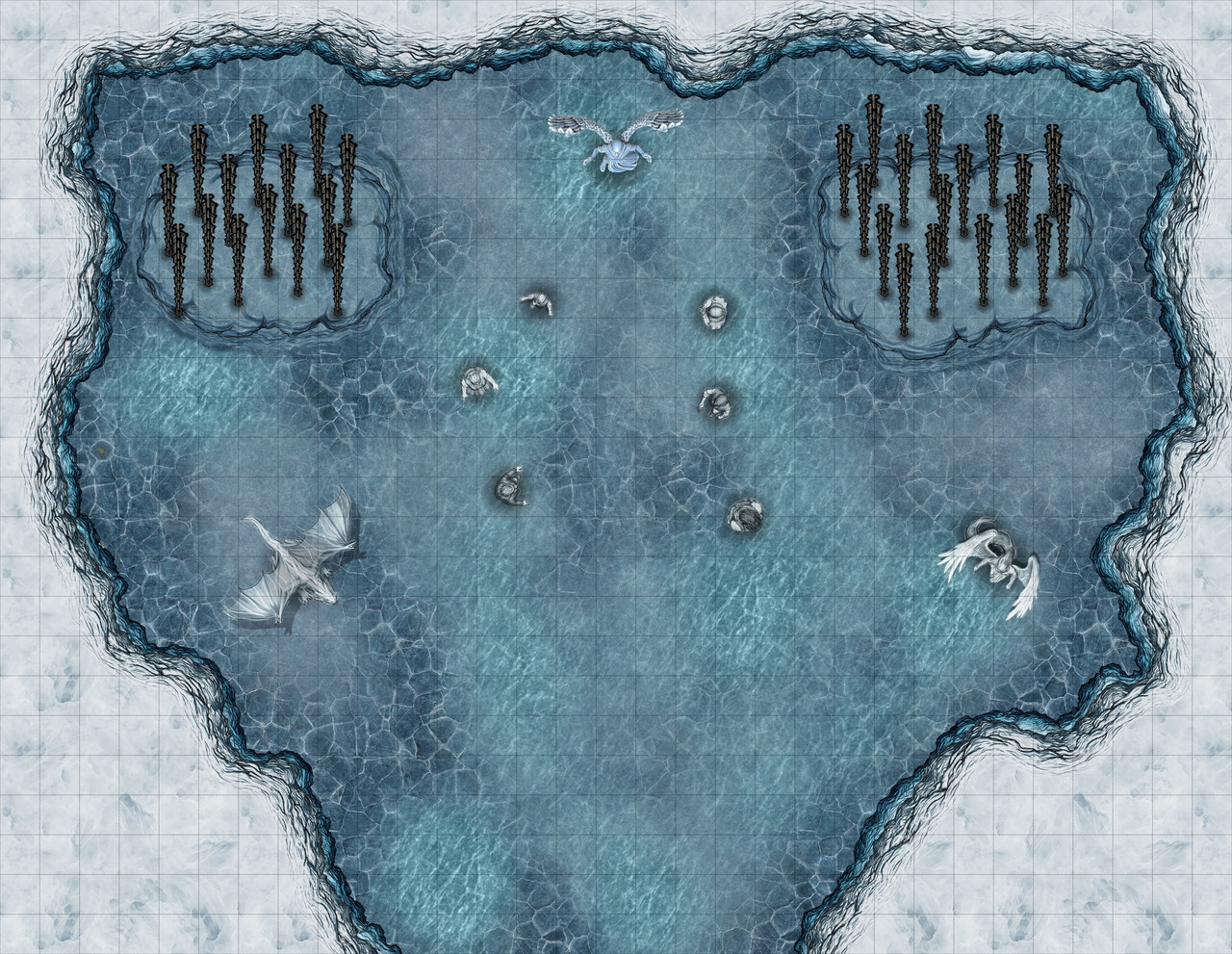 THE FRIGID MENAGERIE 31x24 Ground grid lights