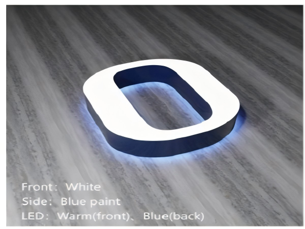 MLC-12-FB edgeless metal channel luminous letter with clean metal-free edge design