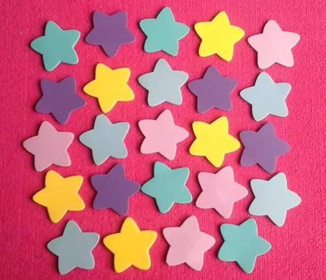 Set Figuras en foamy estrellas en foami plano para decora manualidades