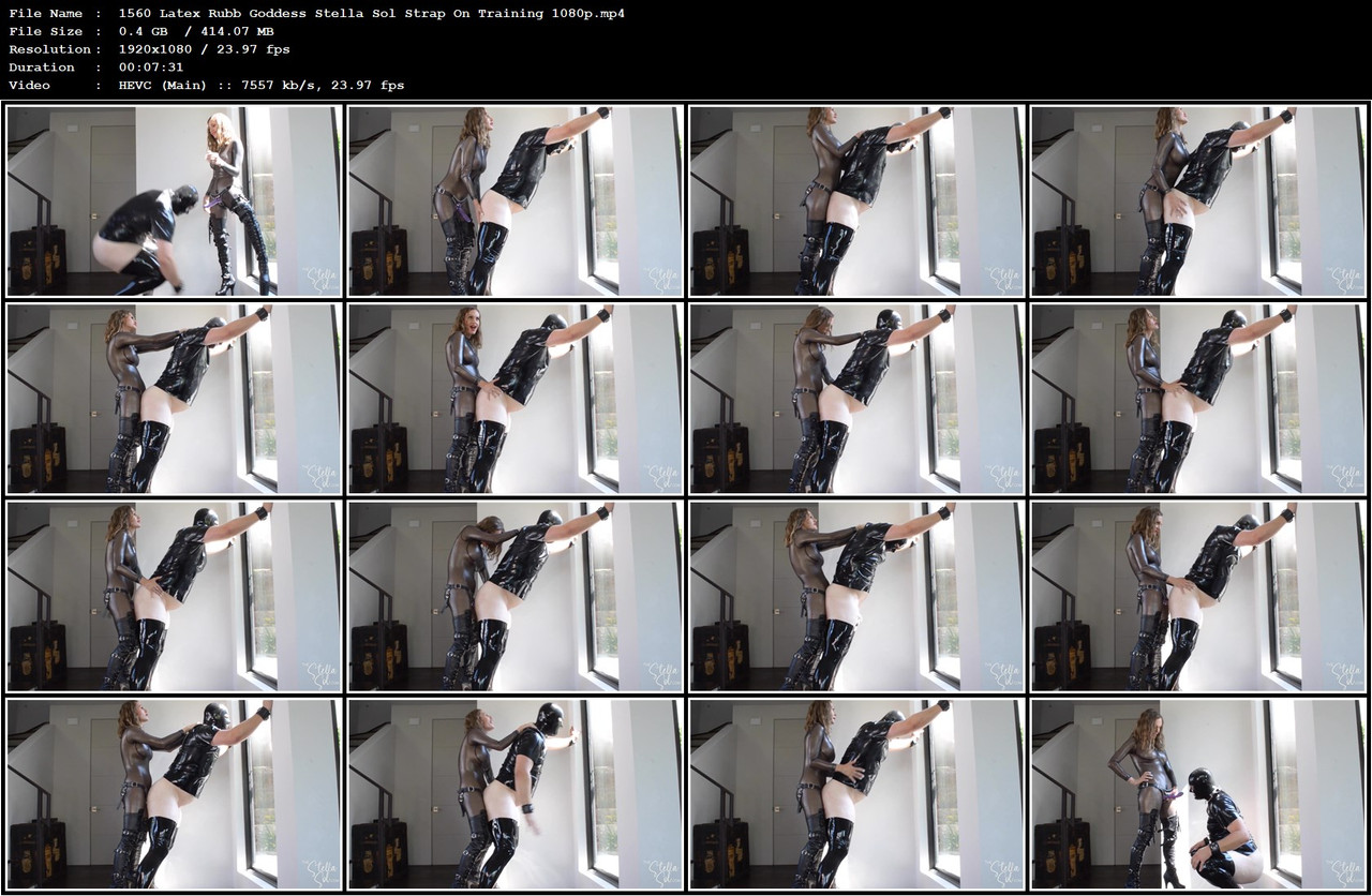 1560 Latex Rubb Goddess Stella Sol Strap On Training 1080p mp4