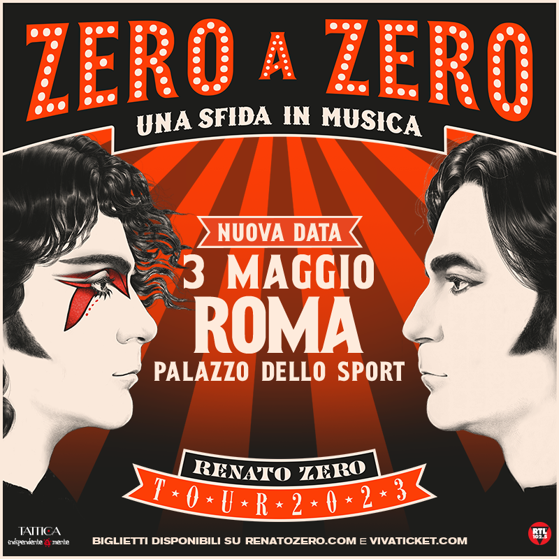 Renato Zero, nuova data a Roma del tour "Zero a Zero"