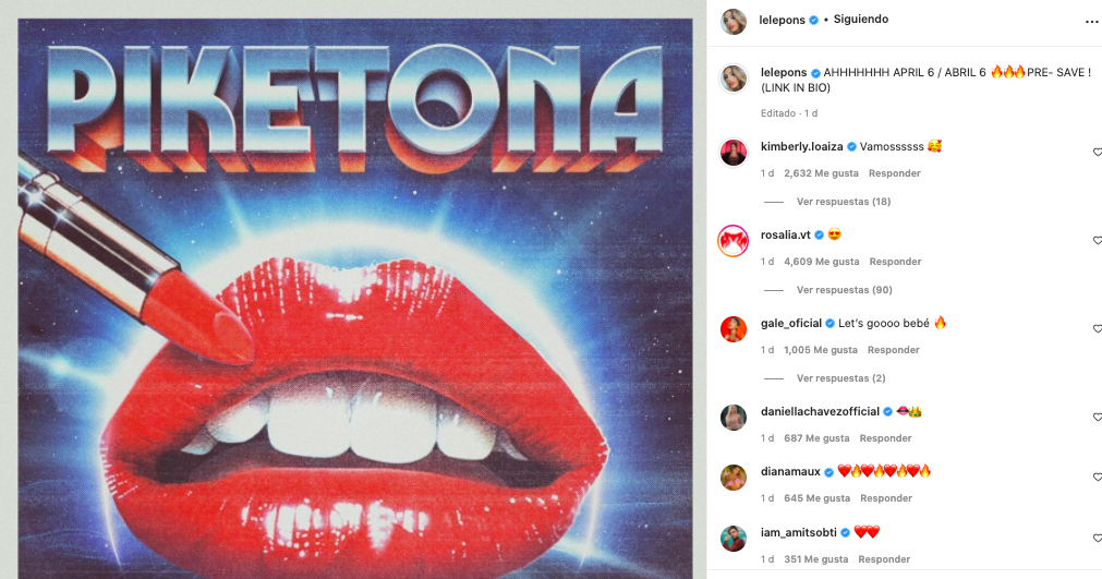 Rosalía felicita a Lele Pons y a Kimberly Loaiza