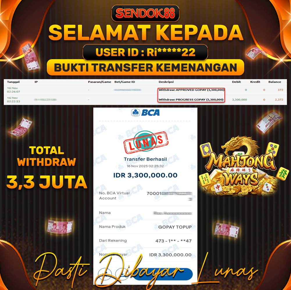 SENDOK88 JEPE! MAHJONG WAYS Rp 3.300.000,- LUNAS!