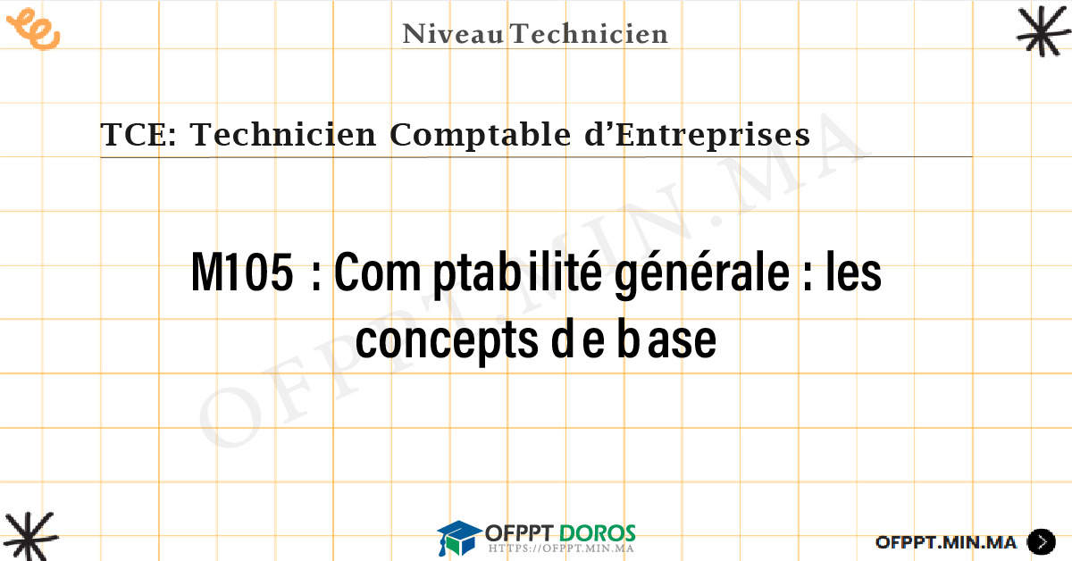 Sommaire détaillé du cours Comptabilité générale : les concepts de base M105 OFPPT - Structure du module