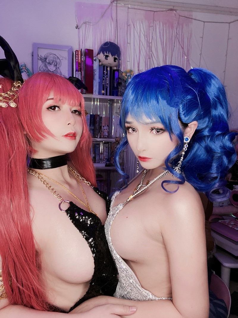 MiMi Chan & UyUy 圣路易斯 × 檀香山 Cosplay 碧蓝航线双人写真图集【49P-583.6M】插图6