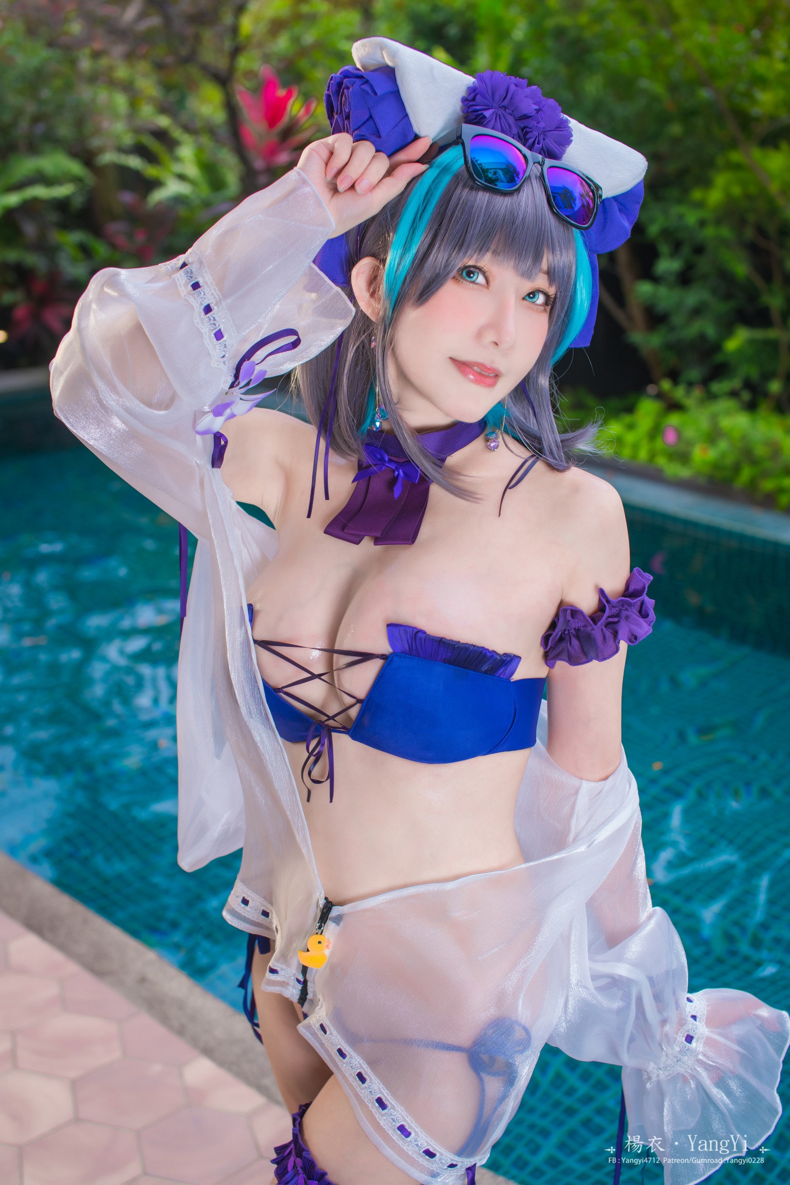 楊衣 Yangyi – 柴郡 Cheshire Cosplay 写真视频合集（55P+2V-261MB）碧蓝航线插图