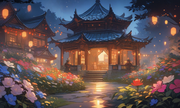 crimson lotus garden night