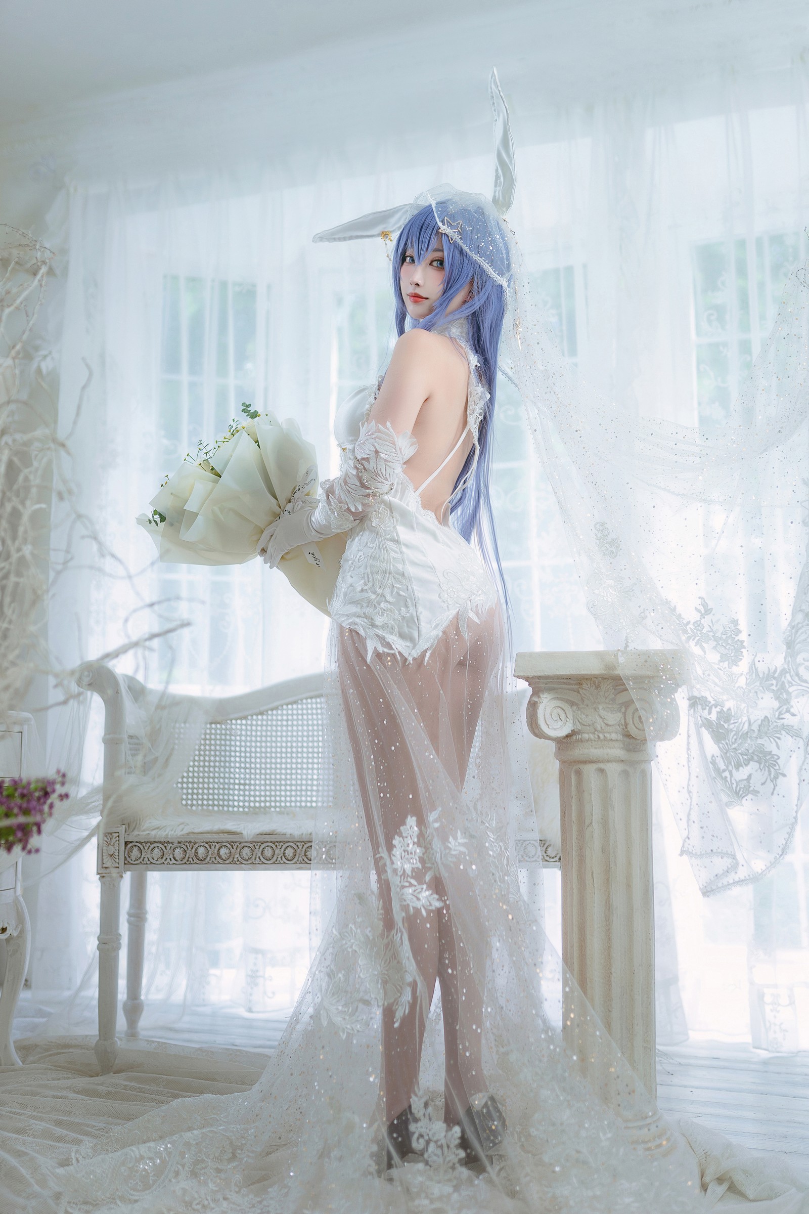 宮本桜 花园花嫁 Cosplay 写真集｜婚纱主题 高清图集（27P｜307MB）插图2