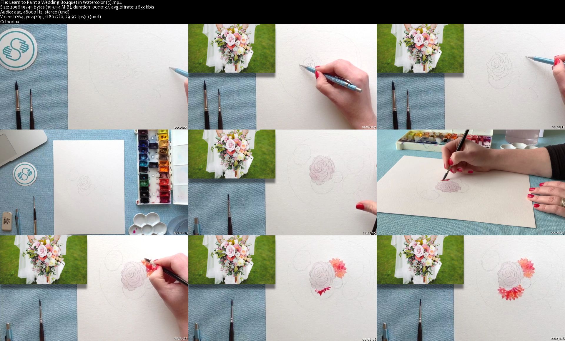 Learn-to-Paint-a-Wedding-Bouquet-in-Wate