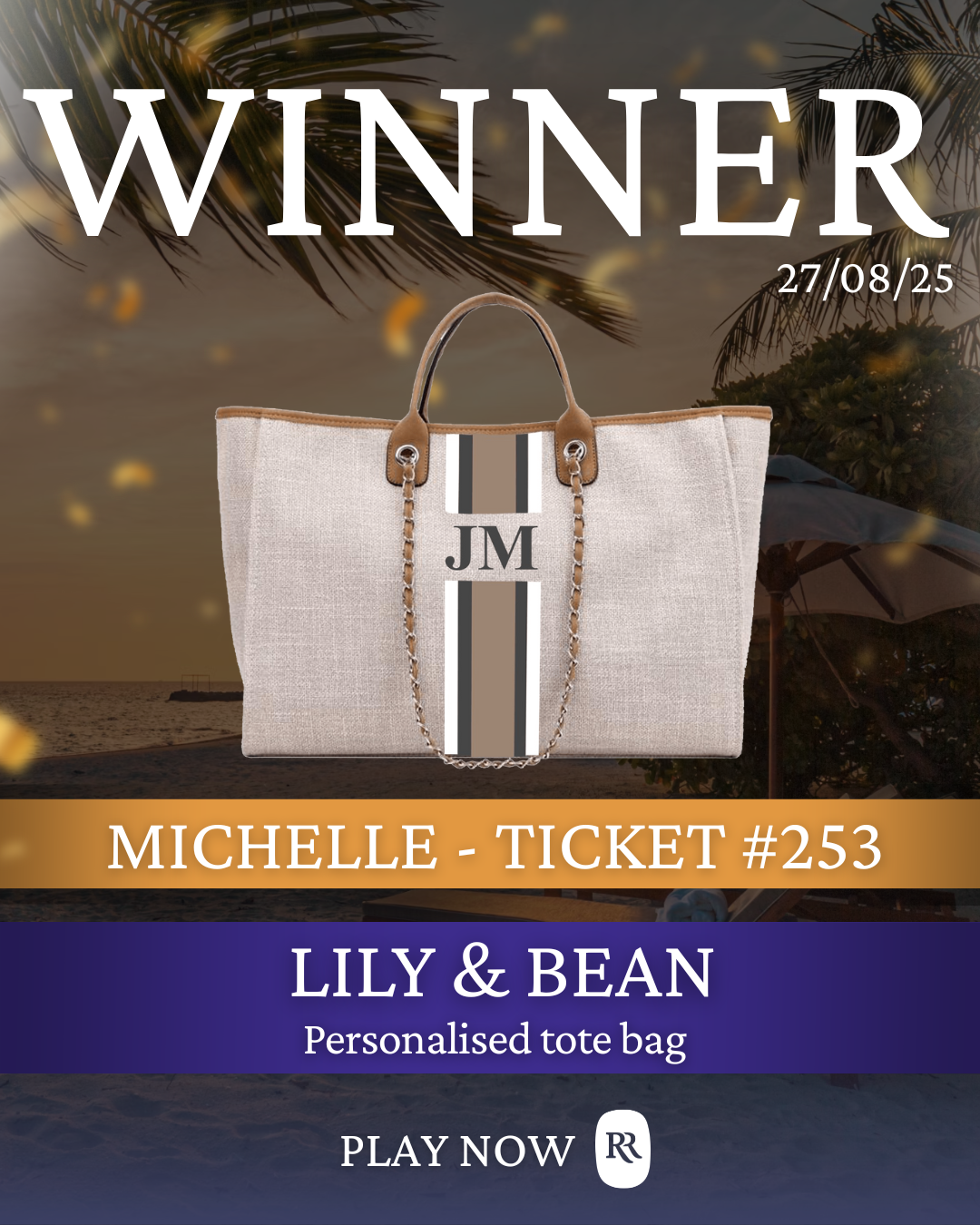 Michelle Wins a Lily & Bean Personalised Jumbo Tote Bag with Radiance Rewards 🎉