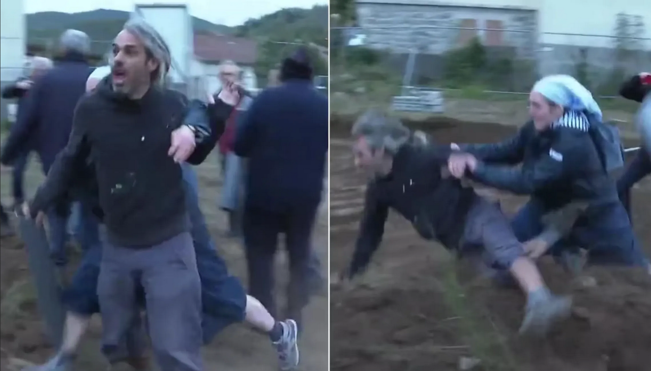 Monja golpea a un hombre que se opuso a la construcción de una iglesia (video)