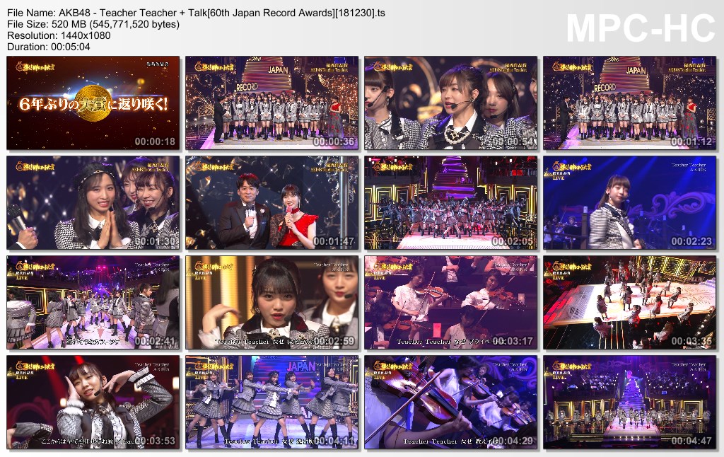 AKB48 - Teacher Teacher   Talk[60th Japan Record Awards][181230]