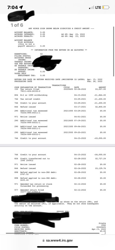 Help IRS Amended Return 2022 Closed Out No Action No Notice No 